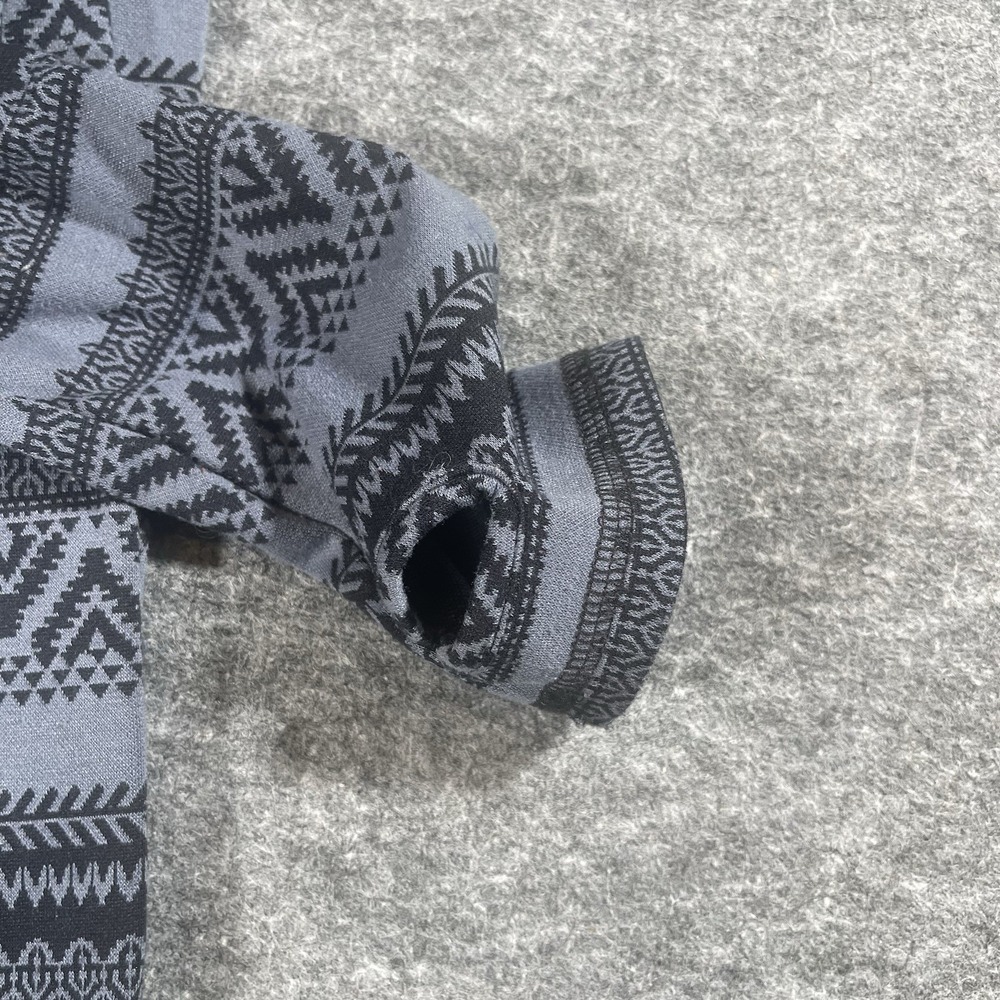 KAVU Skylar Womens Large Gray Aztec Print Full Zip Lightweight Pullover Hoodie - Picture 13 of 14